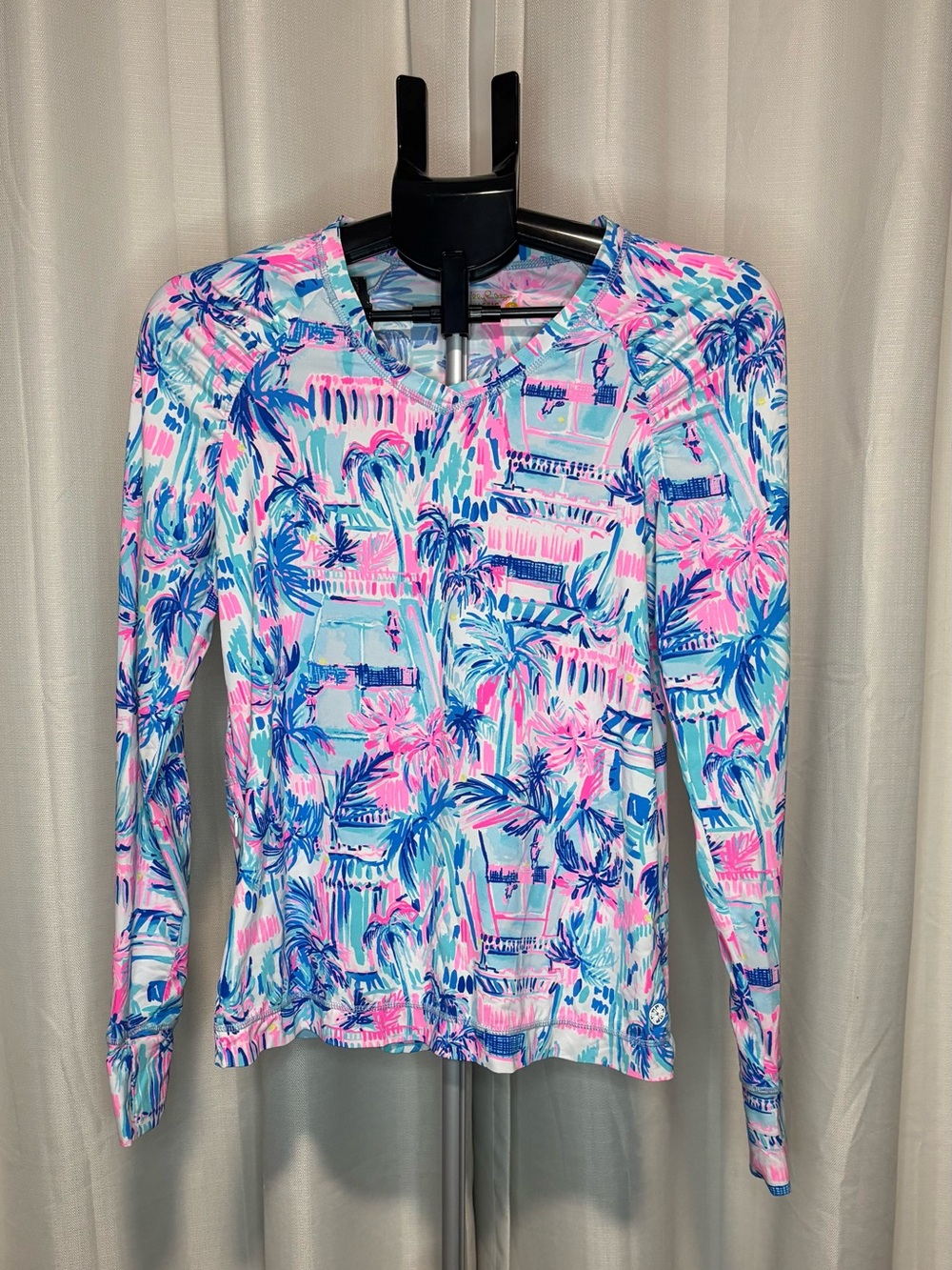 Lilly Pulitzer Luxletic Revello Blue Perfect Match Long Sleeve Size Small